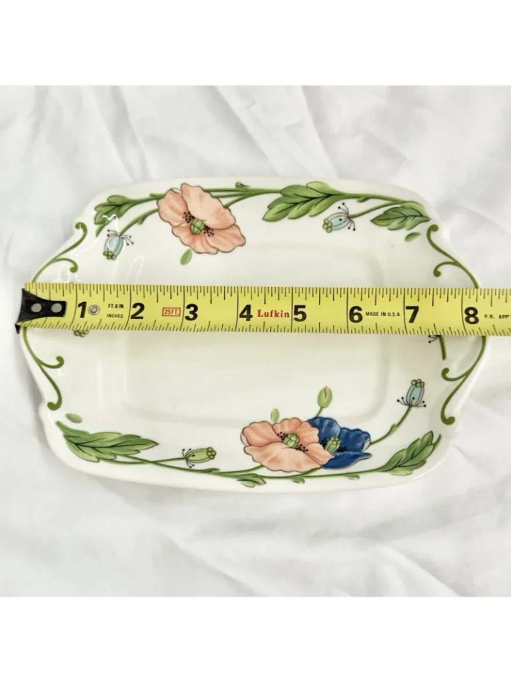 Villeroy & Boch Amapola Rectangular Serving Platter 8x6 Floral Vitro Porzellan